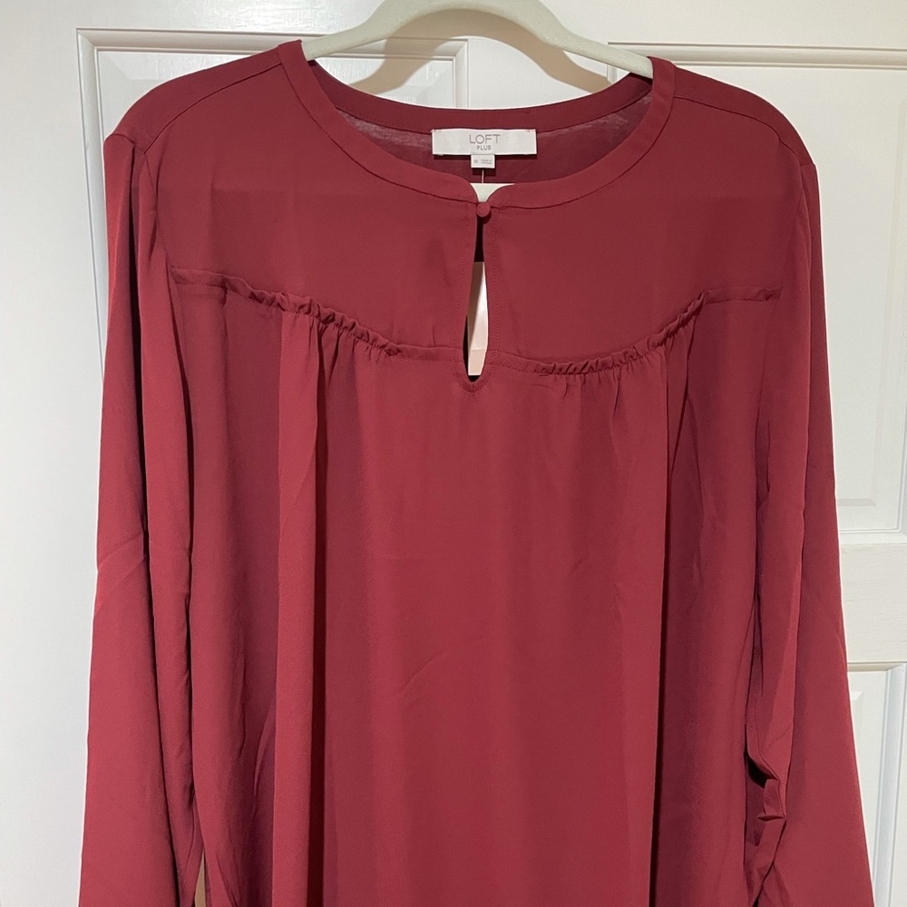 Loft Split-Neck Woven flowy top